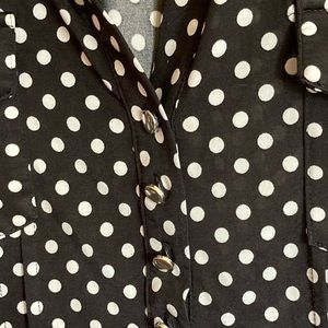 Black and white polka dots top